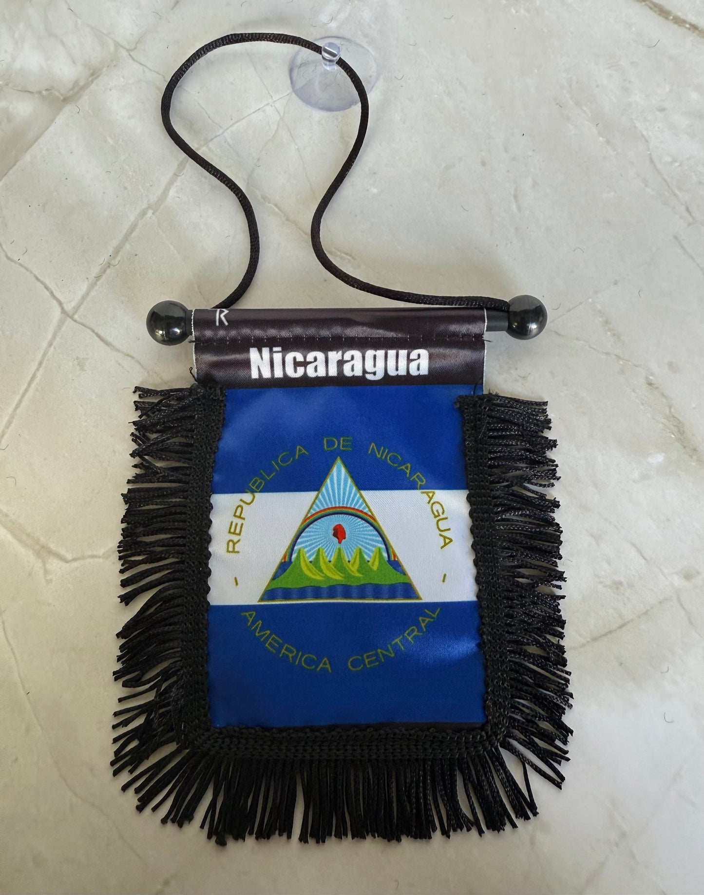 Nicaragua Rear View Mirror Flag
