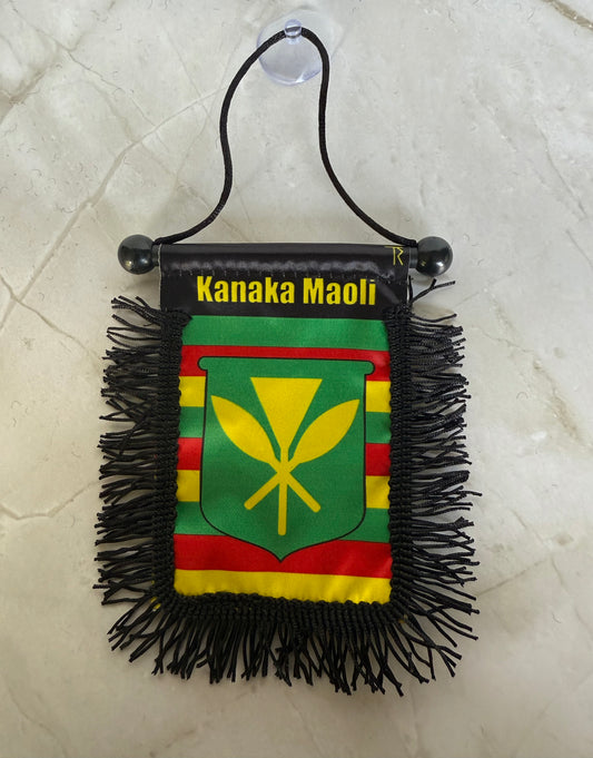 Kanaka Maoli Rear View Mirror Flag