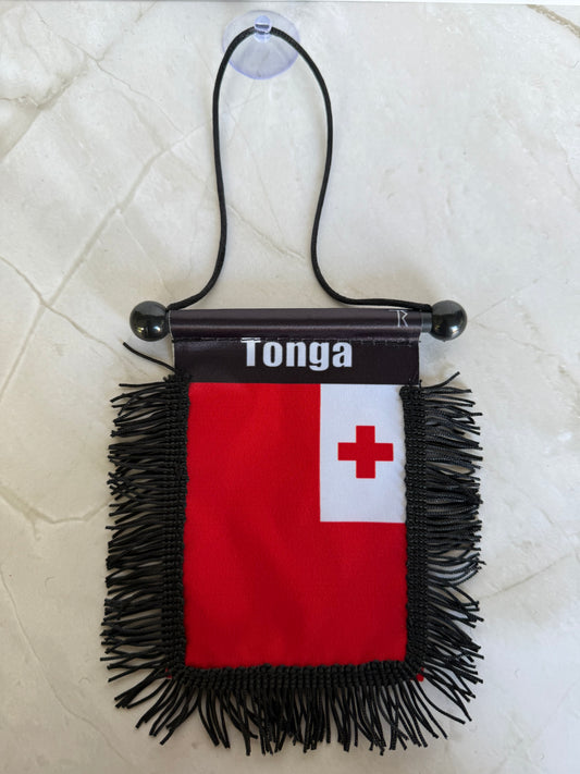 Tonga Rear View Mirror Flag