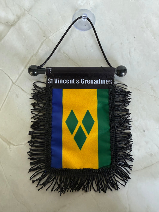 St. Vincent & Grenadines Rear View Mirror Flag