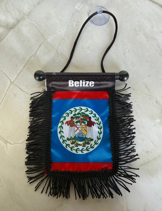 Belize Rear View Mirror Flag