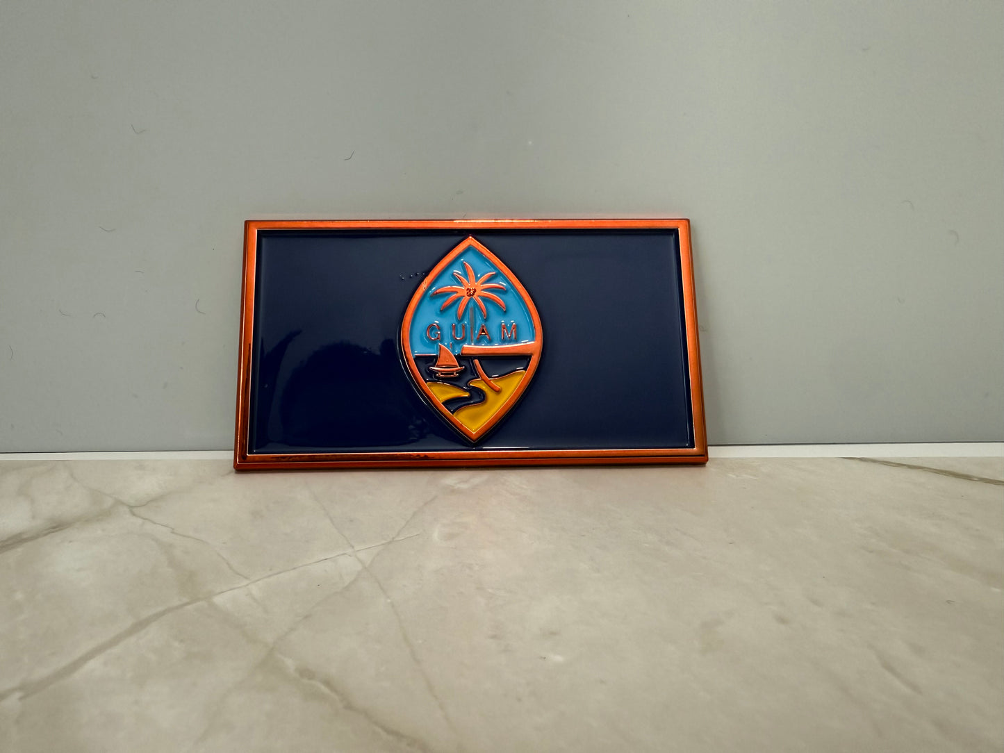 Guam Car Emblem (Red & Blue)