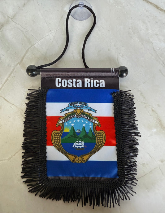 Costa Rica Rear View Mirror Flag