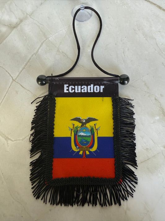 Ecuador Rear View Mirror Flag