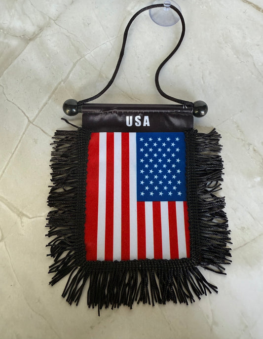 U.S.A. Rear View Mirror Flag