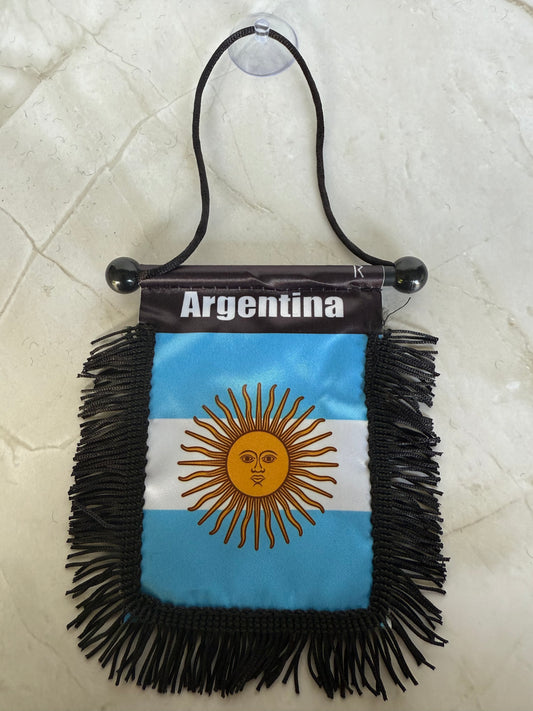 Argentina Rear View Mirror Flag