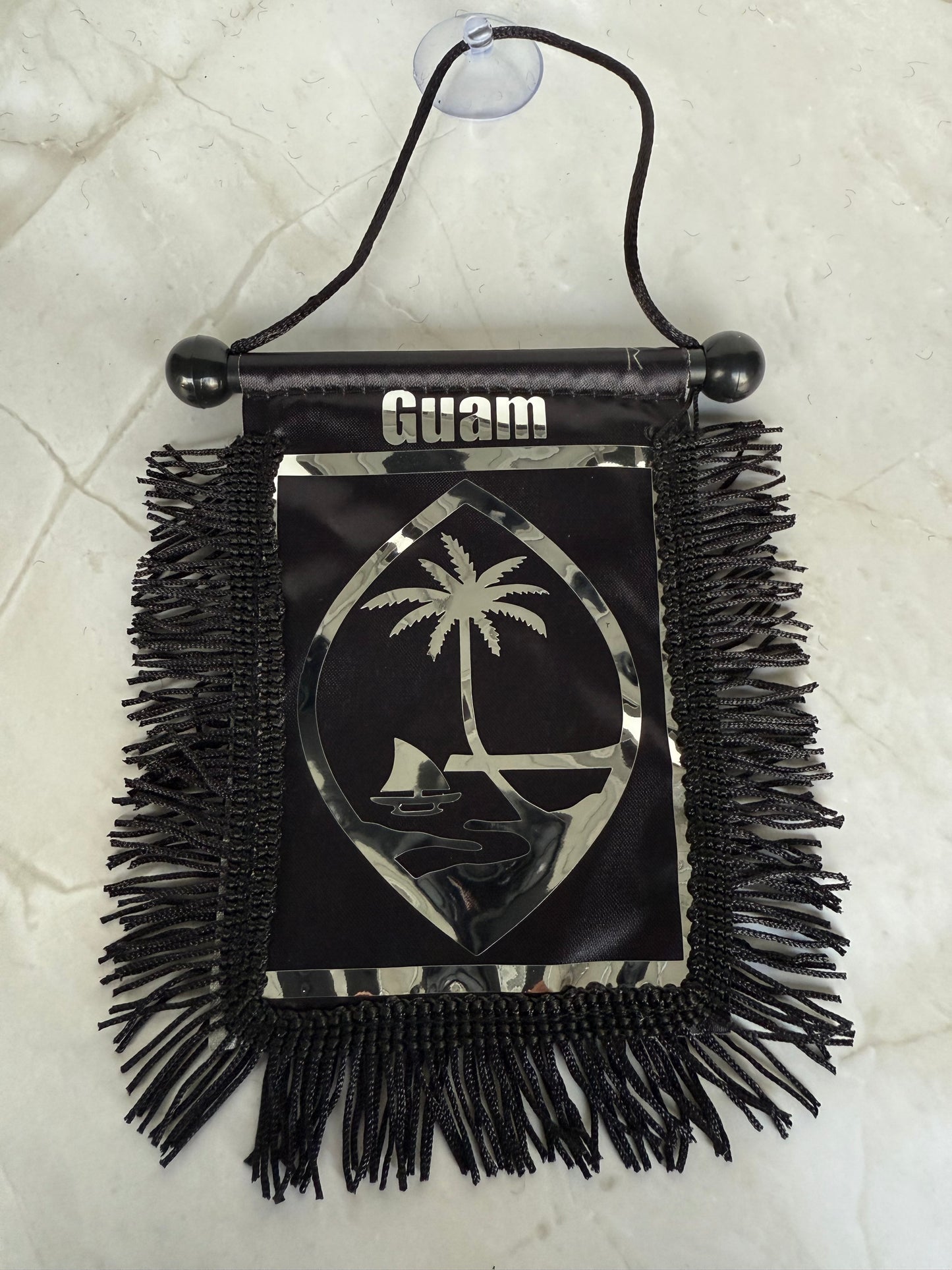 Guam (Chrome) Rear View Mirror Flag