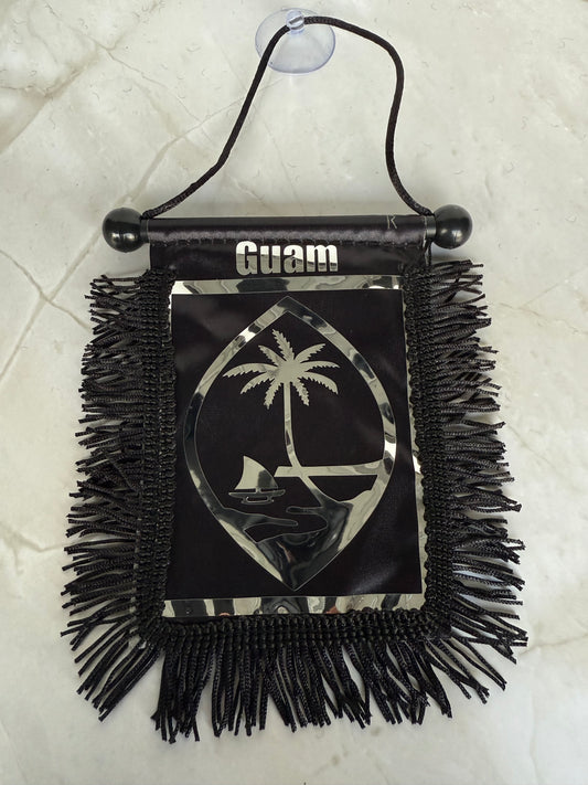 Guam (Chrome) Rear View Mirror Flag