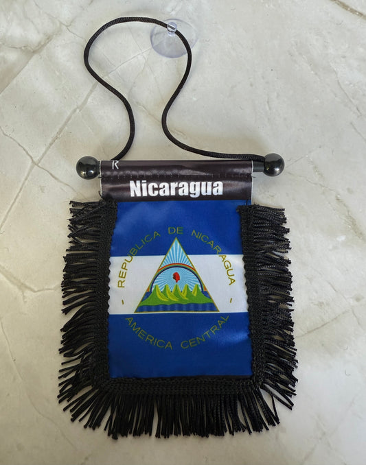 Nicaragua Rear View Mirror Flag