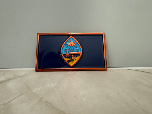 Guam Car Emblem (Red & Blue)