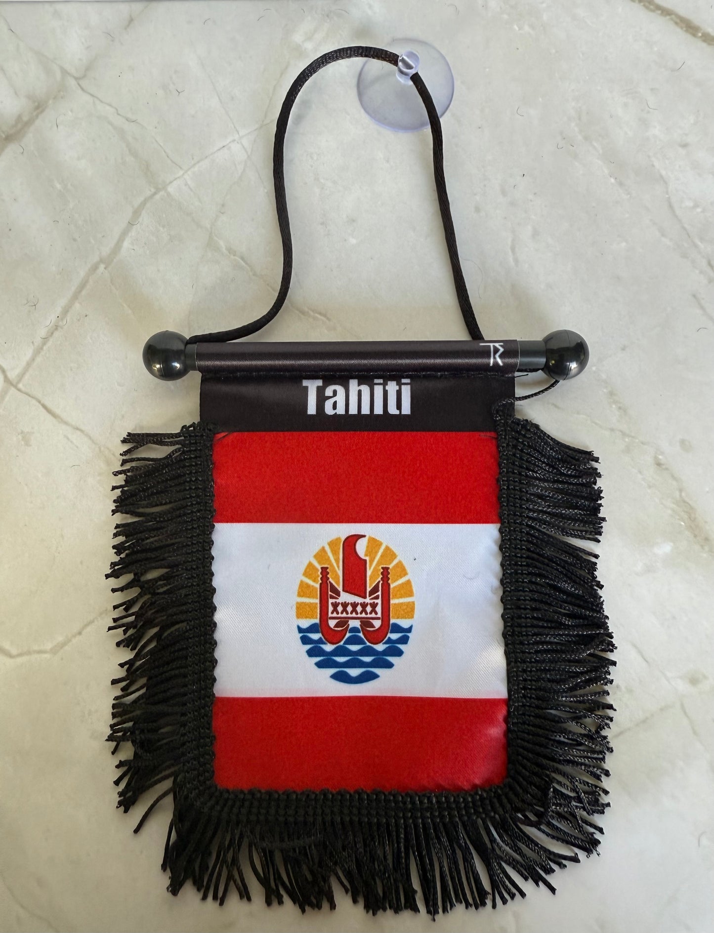 Tahiti Rear View Mirror Flag