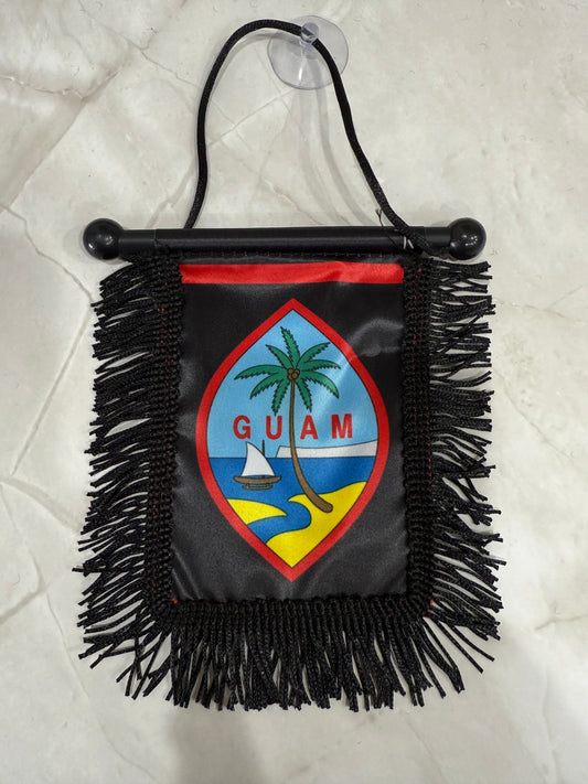 Guam Rear View Mirror Flag (Black)