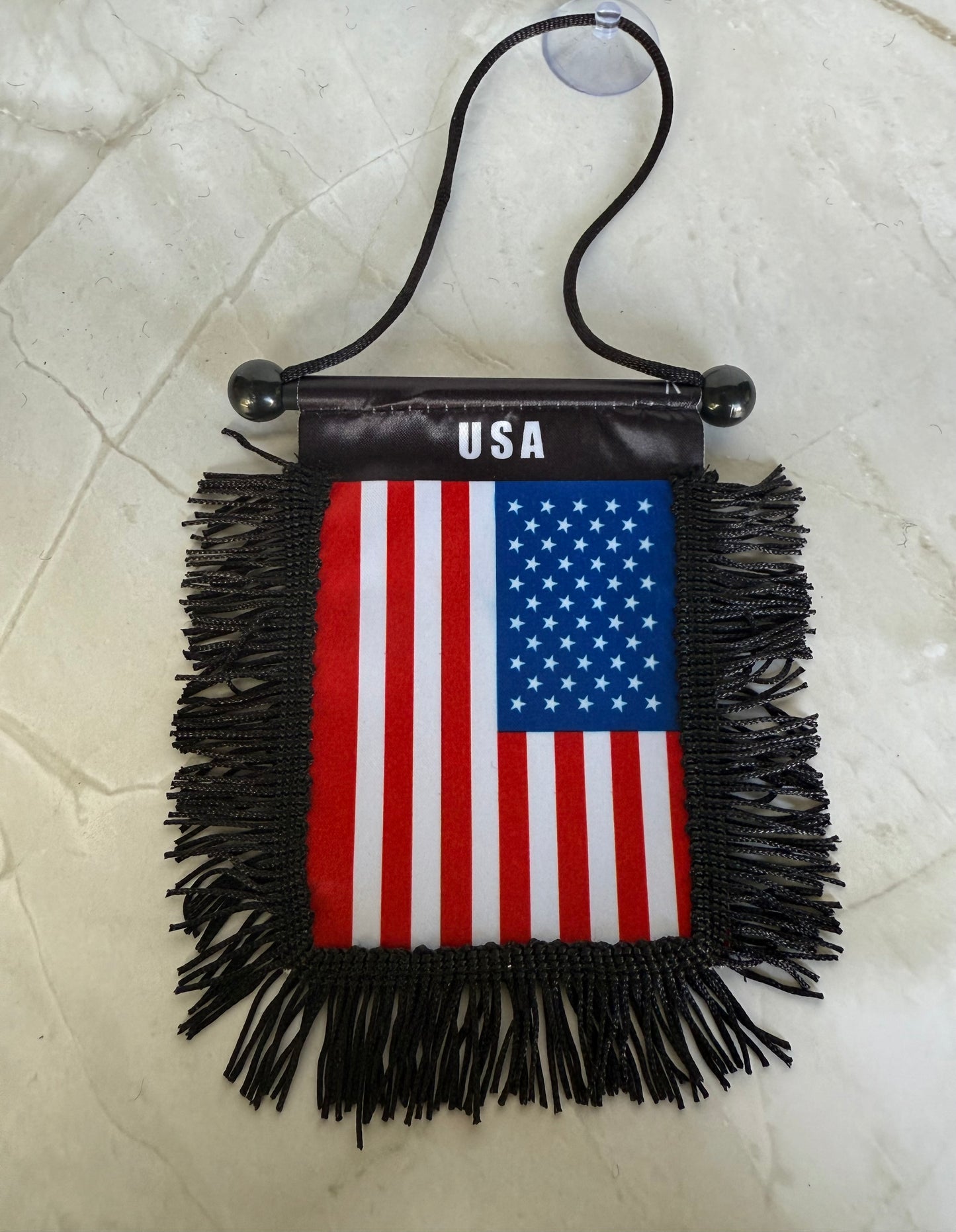 U.S.A. Rear View Mirror Flag