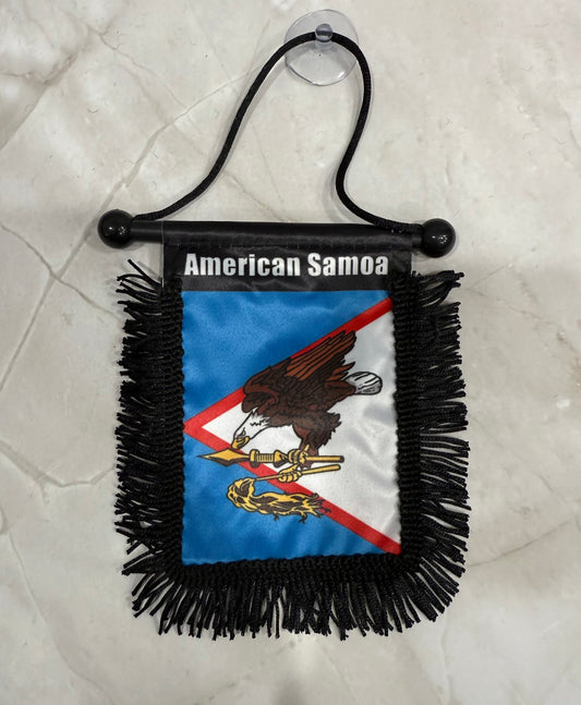 American Samoa Rear View Mirror Flags