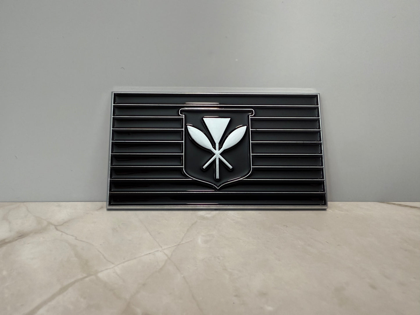 Kanaka Maoli Car Emblem Black & Chrome)