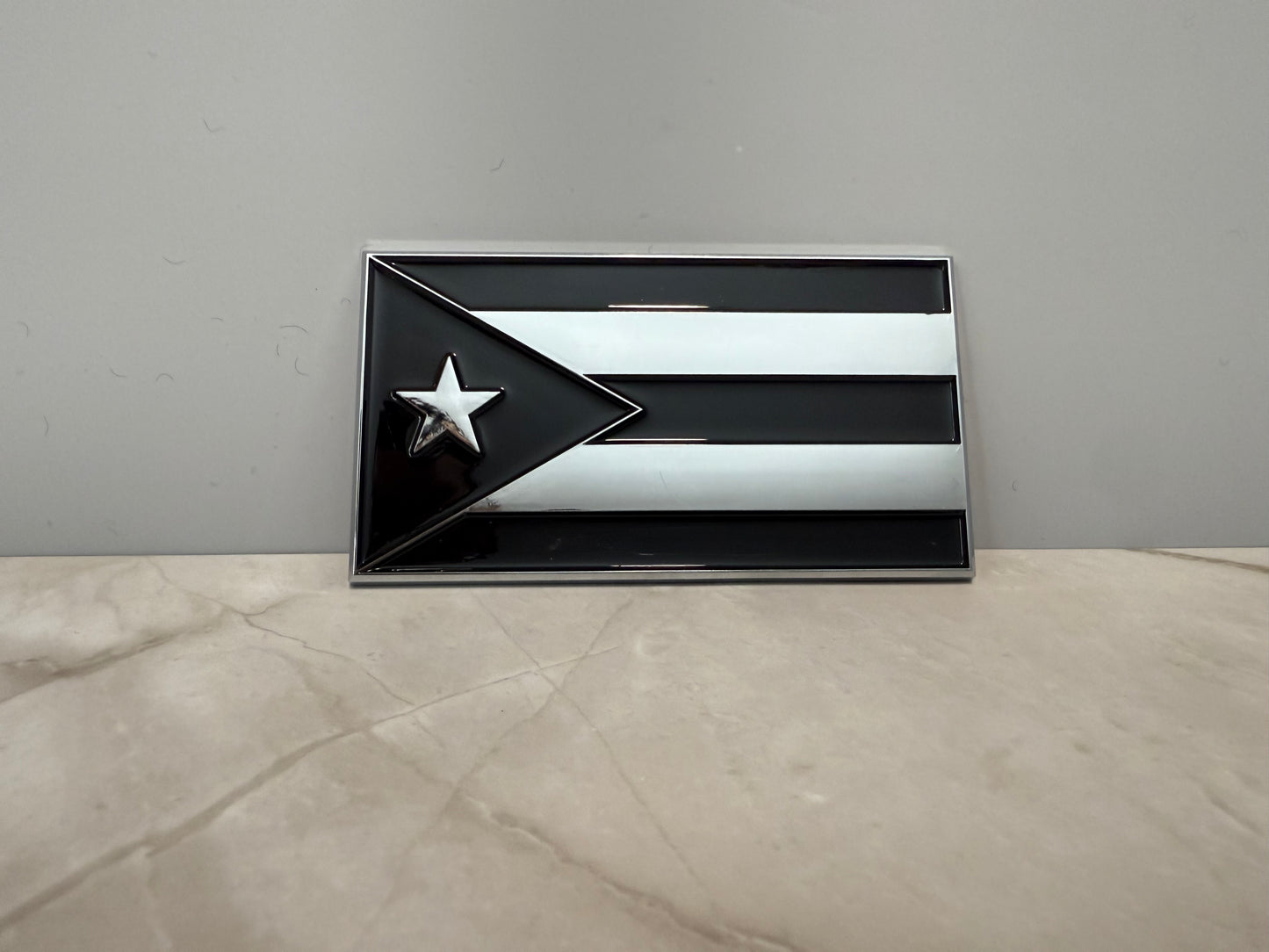 Puerto Rico Car Emblem (Black & Chrome)
