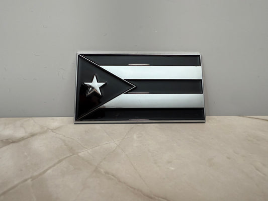 Puerto Rico Car Emblem (Black & Chrome)